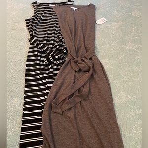 NWT 2 Time and Tru Women's Sleeveless Hacci Dresses midi